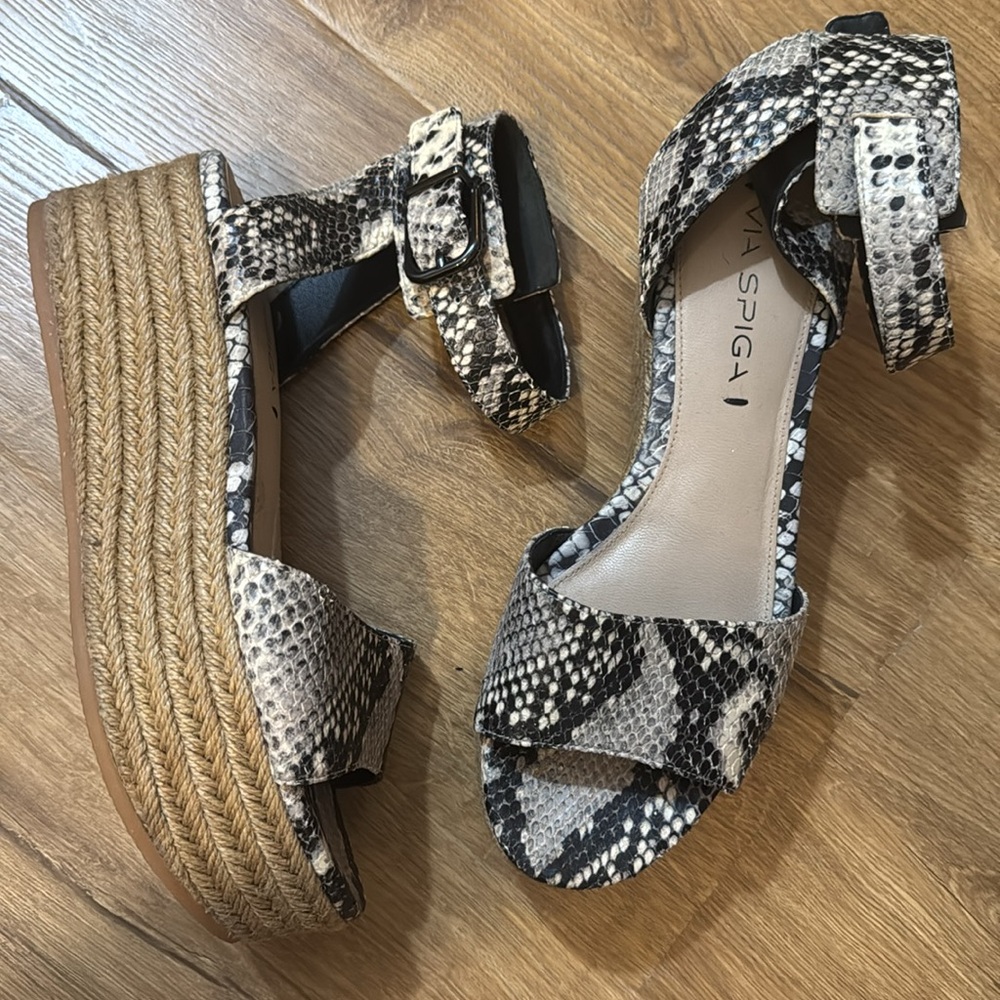 Via Spiga Animal Print Wedges